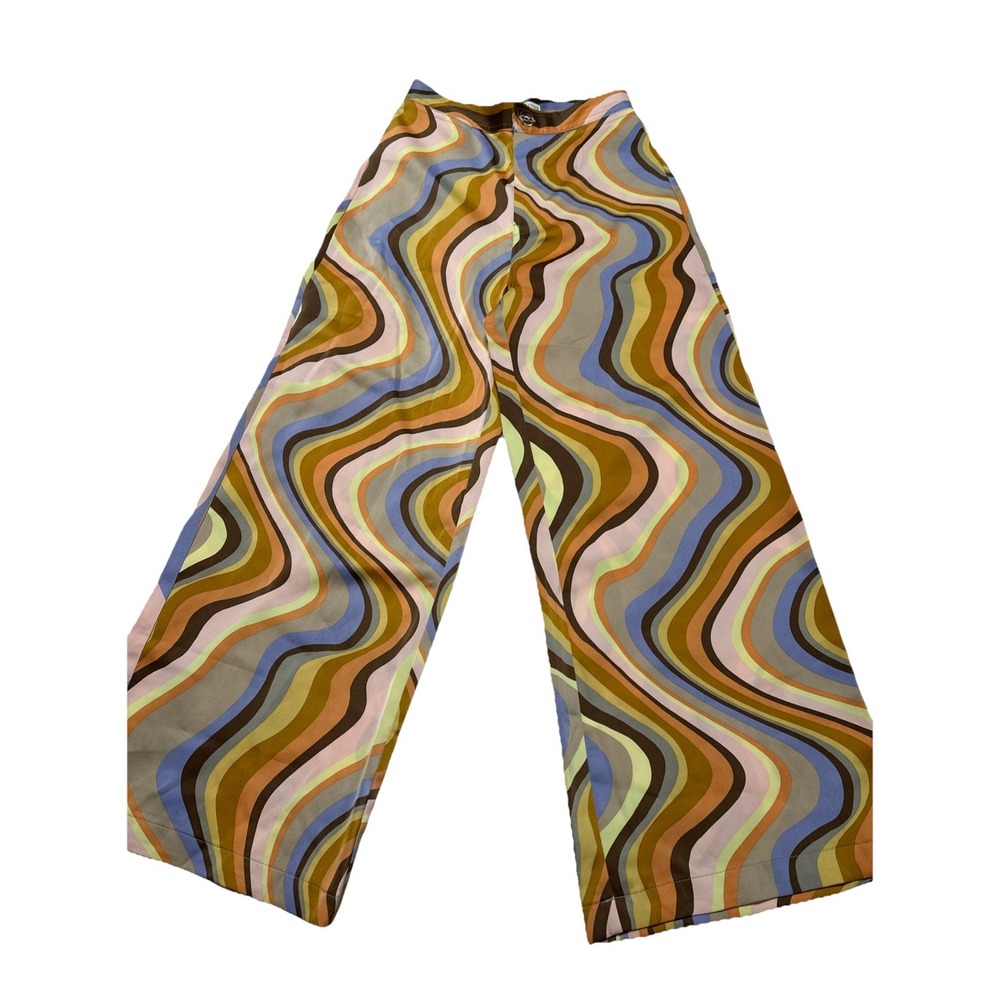 Urban Outfitters Olympia Printed Women's Size S-P Wide-Leg Multicolor Swirl Pant